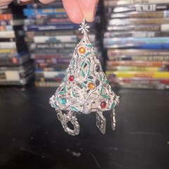 MYLU Silver Tone Multi Color Rhinestone Christmas Tree Brooch