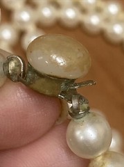 Knotted Faux Pearl 50″ Rope Necklace 6.7 mm 1930-50? See Clasp Vtg Antq? Jewelry