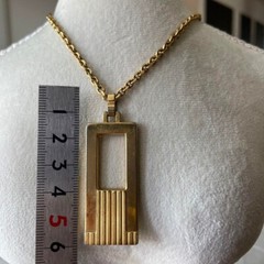 Lanvin Paris Vintage Necklace Pendant Gold Tone L-58cm