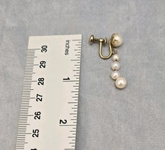 Genuine Pearl Graduated Beaded H.G. G.F. Screw Back Vintage Dangle Earrings