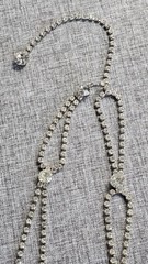 Vintage Silver Tone Faceted Rhinestone Necklace 32in. Fashion