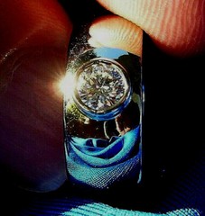 EARTH MINED DIAMOND Deco Engagement Ring Bezel set Chunky Dome 14K GOLD BAND 6.2