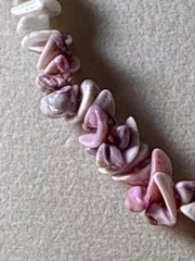 Vintage Pink & White Shell Chip Bead Necklace Tropical Beach Boho Style Retro