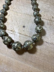 VTG PERSIAN MOSAIC INLAID TURQUOISE BALL BEAD sterling wrapped NECKLACE 18”