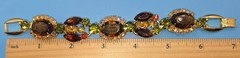 VINTAGE JULIANA (D&E) “FALL” BROWN TOPAZ RHINESTONE 5-LINK BRACELET