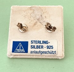Vintage Mid-Century Modern Rose Post Earrings TEKA Germany 925 Sterling Silver