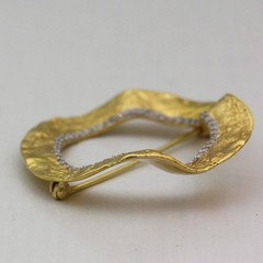 20K Yellow & White Gold .48 cttw Diamond Converted Vintage Brooch