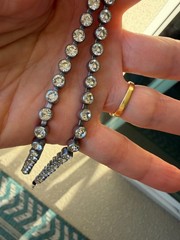 Vintage Art Deco glittering Clear Paste Crystal Riviere Choker, 15 “