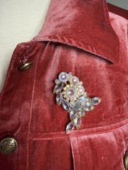 JULIANA D&E Book Piece AB Aurora Borealis Scooped Rhinestone Brooch Ref 1171 Vtg