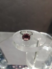 Adjustable size Ring vtg 1974 Sarah Coventry Amethyst rhinestone “deep purple”