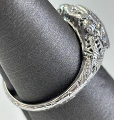 Platinum .20ctw Natural Old European And Single Cut Diamond Vintage Ring