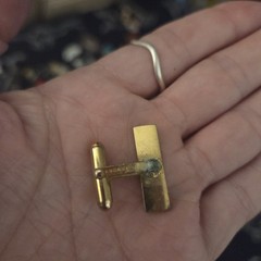 Vintage Givenchy Gold Tone Cufflink Single 1980s Geometric 4G Logo Designer…