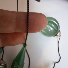 Chunky Bead Station Necklace Glass Plastic Metal Beads Boho
