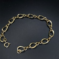 Vintage 12K Gold Filled Open Oval Link Bracelet, 6.5 Grams