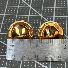 Monet Vintage Gold Tone Domed Button Clip On Earrings Polish Round Never Worn