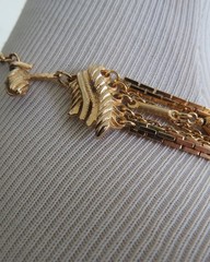 Vintage 1960s signed Francois choker gold tone 5 strand adjustable extender