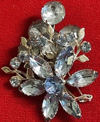 Very Nice Silver Tone Blue Stone Brooch – Perfect for Any Occassion- SEE PICS!!!