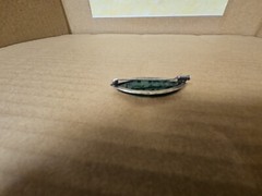 Antique Oval Rose & Green Gem 800 Silver Brooch Pin *SEE PICS*