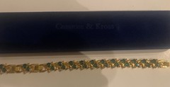 Camrose & Kross Jackie Kennedy Emerald And Crystal Gold Interlocked Bracelet JBK