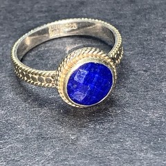 STERLING SILVER 925 Lot Ring W64 Sz7 Anna Beck Blue Stone Amazing Natural Gold