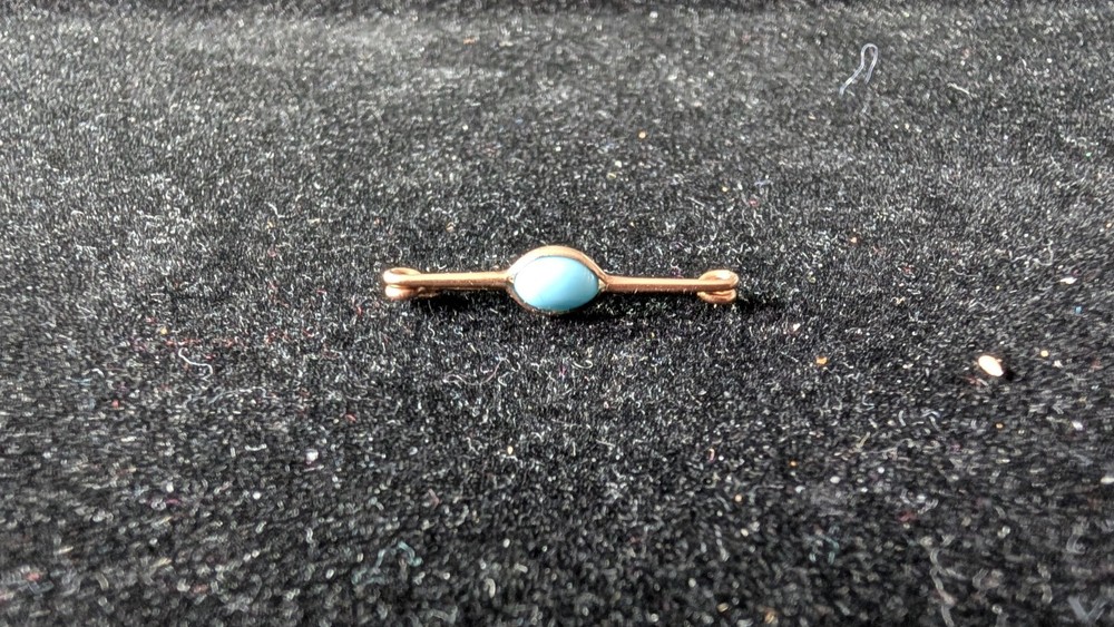 Antique Lingerie Pin with Turquoise inset –