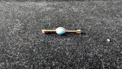 Antique Lingerie Pin with Turquoise inset –