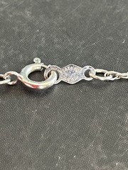 Vintage Dolphin Heart Clear Square Charm Silver Chain