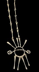 Original 1970’s Modernist Retro Sunrise Silver Tone Necklace 26”
