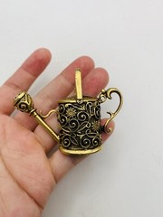 Vintage Adorable Gold Tone Floral Cottagecore Nature Garden Watering Can Pendant