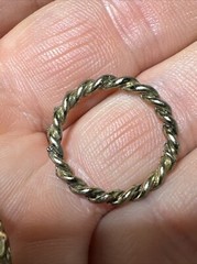 Mixed Lot of Jewelry 4 rings total 3 Braided Brass Metal & 1 Natural Vary Sizes