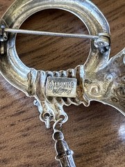 LANG VINTAGE STERLING SILVER French Horn Tuba Brooch
