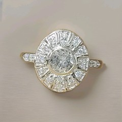 14k White Gold Vintage Engagement Ring 1.20ct Natural Diamond Round Shape