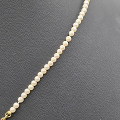 1928 Jewelry Gold Tone Faux Pearl Pink Rose Victorian Revival Drop Necklace 15″