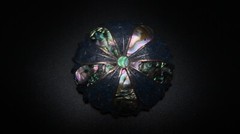Vintage Sterling Silver Abalone Inlay Flower Brooch 4.5cm Signed HDA BB6