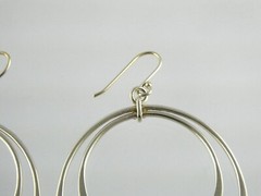BR Banana Republic Sterling Silver Double Circle Hook Earrings 925 7.8g 2.25 In