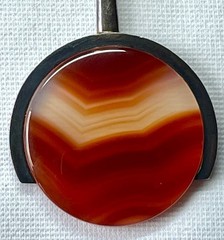 WHITTA Denmark Sterling Bold Agate Necklace Danish Modern Mid Century Pendant