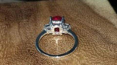 Vintage 14k White Gold Engagement Ring 3.51ct. Natural Burma Oval Ruby AGL cert