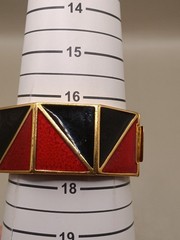 as is Vintage YSL Yves Saint Laurent Enamel Cuff Bracelet 6.7″