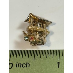 Whimsical Wishing Well Hat Pin with Rhinestone Detail Tiny Delicate