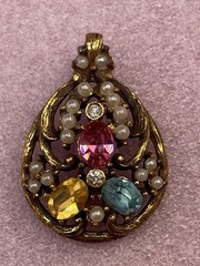 Vintage Victorian Style Ornate Fruit Salad Pendant Rare