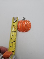 Enameled Rhinestone Pumpkin Brooch Pendant Fall Halloween Brooch