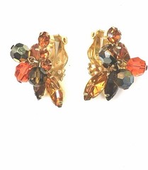 Book Piece Verified Juliana D&E Topaz Amber Tiered Cameo Brooch & Earrings
