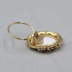Vintage Scarf Slide Victorian Couple Gold tone 1.5 in