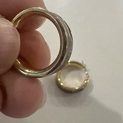 Liz Claiborne “LC” Signed Multi-Colored Glass Stone Gold Hoop Earrings VTG
