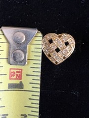 Vintage Pierced Earrings 1980s / 1990s Gold Tone LOT OF 5 Pair Hearts Signed