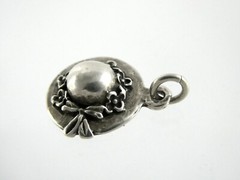 Vintage Designer WW Sterling Silver Flower Hat Charm or Pendant 925 3.3g .75 In