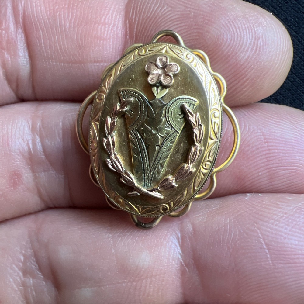 Vintage PR ST Co Locket Pendant 12k GF Two Toned Keepsake Providence Stock Co