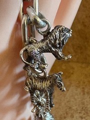 NIB Vintage Neiman Marcus FineArt 925 Silver Jungle Animals Charm Bracelet 70.3g