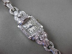 ANTIQUE LARGE 2.30CT OLD MINE DIAMOND PLATINUM HAMILTON WATCH F VVS/VS #14090