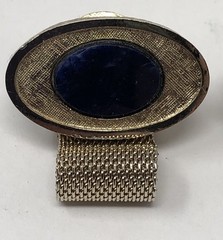 Danté Sodalite Cufflinks Blue Stone Gold Tone Mesh Wrap Around – Vintage